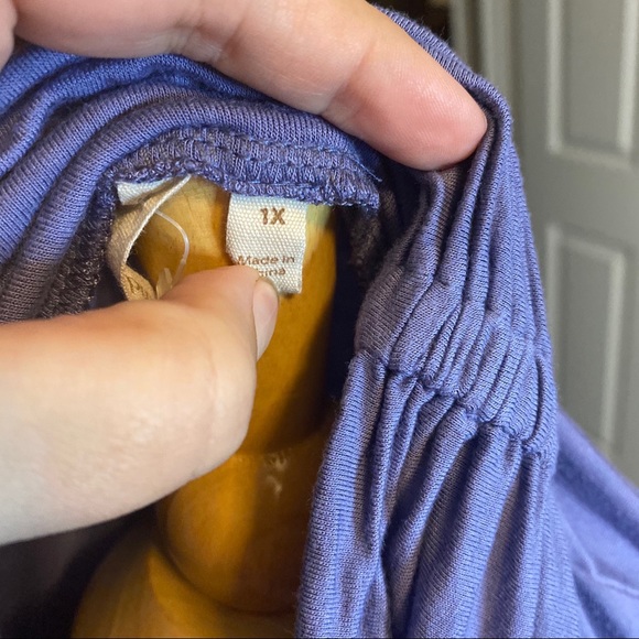 Plus Size Soft Surroundings Blue Mock Neck Tunic Dress - Picture 6 of 8